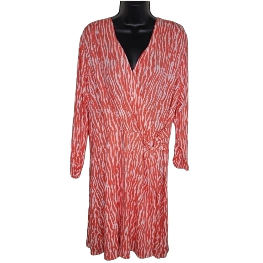 Pendleton women's midi dress Zebra print wrap long sleeve sz xl